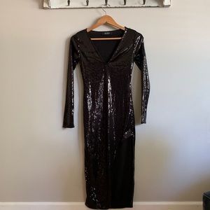 Black sequins dress SMALL